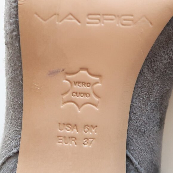 Via Spiga Grey Suede Open Toe Mary Jane Stiletto Heels / Sandals / Shoes Size 6 - Picture 14 of 16